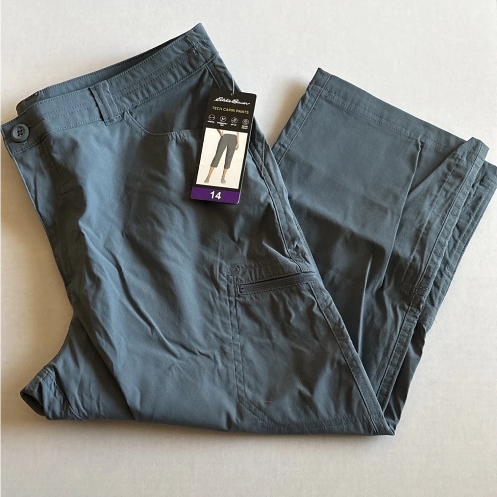 Eddie Bauer Women's Tech Capri Pants Gray Size 14 NEW